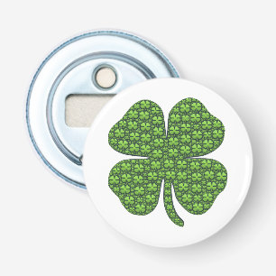 Lucky Irish Clover Button Flesopener