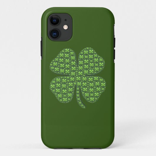 Lucky Irish Clover Donkergroen Case-Mate iPhone Case (Achterkant)