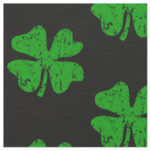 Lucky Irish clover shamrock steel fabric Stof