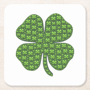 Lucky Irish Clover Vierkante Kartonnen Onderzetter