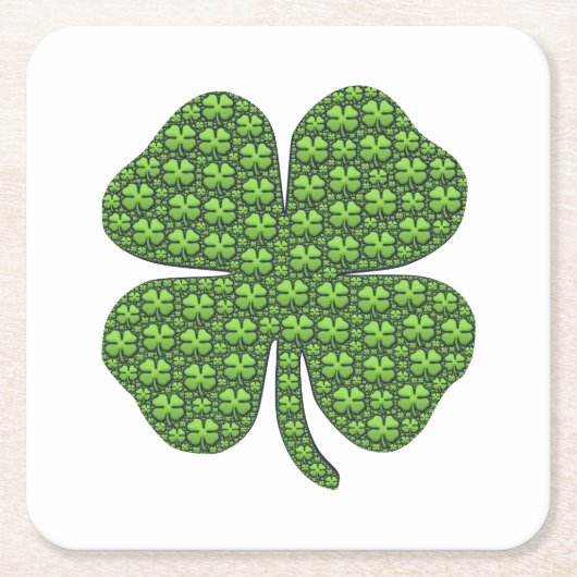 Lucky Irish Clover Vierkante Kartonnen Onderzetter (Voorkant)