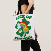 Lucky Irish Cute Shamrock Cartoon Tote Bag (Dichtbij)