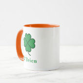 Lucky Irish Green Clover Personalized Coffee Mug (Devant gauche)