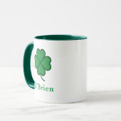 Lucky Irish Green Clover Personalized Coffee Mug (Devant gauche)