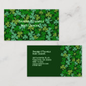 Lucky Irish Green Shamrocks Custom Visitekaartje (Voorkant / Achterkant)