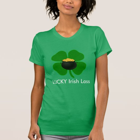 Lucky Irish Lass St Patrick's Day T-Shirt (Devant)