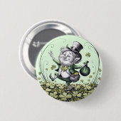 Lucky Irish Leprechaun Ronde Button 5,7 Cm (Voorkant /achterkant)