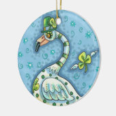 LUCKY IRISH POLKA DOT FLAMINGO, FUNNY BIRD 2021 KERAMISCH ORNAMENT (Links)