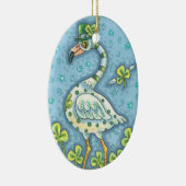 LUCKY IRISH POLKA DOT FLAMINGO ORNAMENT Oval (Rechts)
