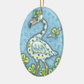 LUCKY IRISH POLKA DOT FLAMINGO ORNAMENT Oval (Links)