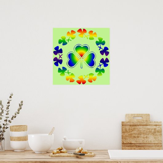Lucky Irish | Poster arc-en-ciel Shamrock (Cuisine)