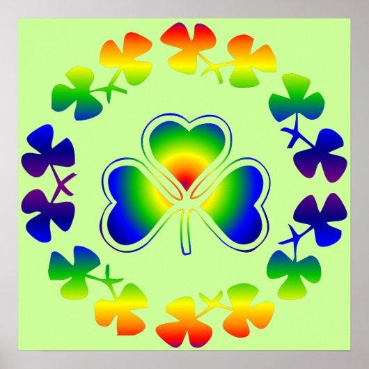 Lucky Irish | Poster arc-en-ciel Shamrock (Devant)