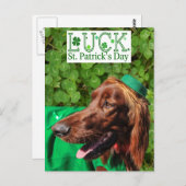 Lucky Irish Setter St. Patrick's Day Briefkaart (Voorkant / Achterkant)