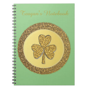 Lucky Irish Shamrock Gold Coin Custom Notitieboek