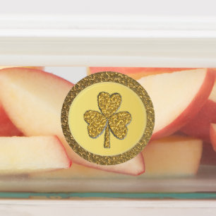 Lucky Irish Shamrock Gold Coin Labels