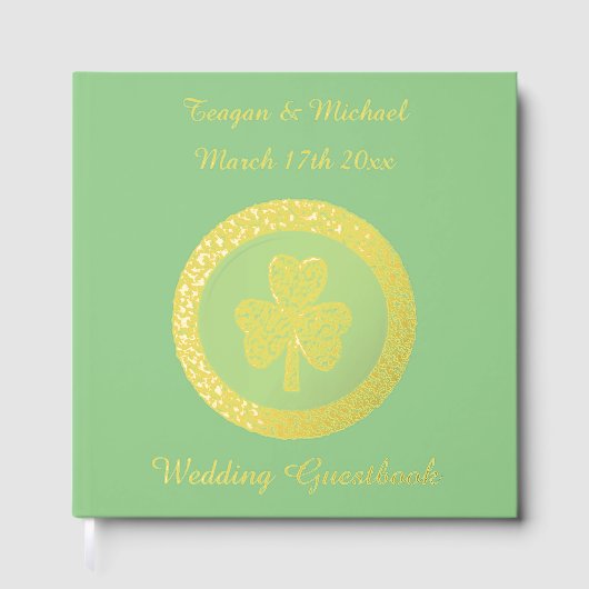 Lucky Irish Shamrock Gold Coin Mariage personnalis (Recto)
