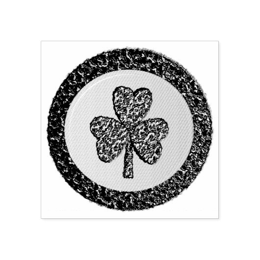 Lucky Irish Shamrock Gold Coin Rubberstempel (Afrduk)