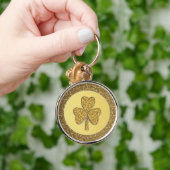 Lucky Irish Shamrock Gold Coin Sleutelhanger (Hand)