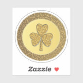Lucky Irish Shamrock Gold Coin Sticker (Vel)