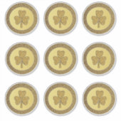 Lucky Irish Shamrock Gold Coin Sticker (Voorkant)