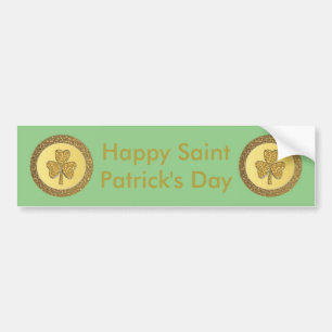 Lucky Irish Shamrock Gouden Munt Custom Bumpersticker