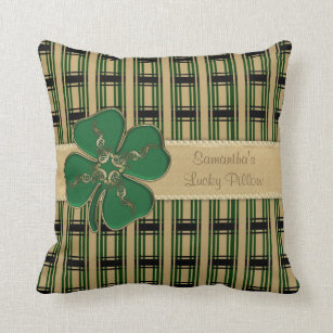 Lucky Irish Shamrock Personalized Pillow Kussen