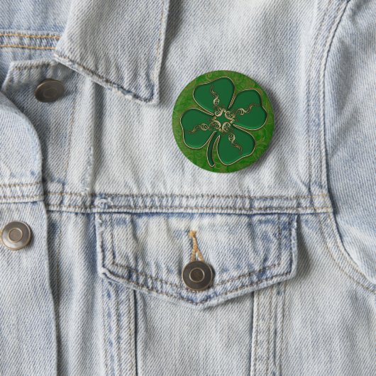 Lucky Irish Shamrock Pin Buttonnen Ronde Button 5,7 Cm (In situ)