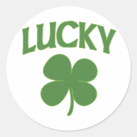 Lucky Irish Shamrock Ronde Sticker (Voorkant)