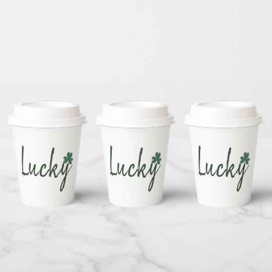 Lucky Irish Shamrock St Patricks Day Papieren Bekers (Multi)