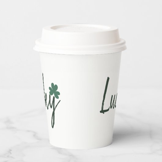 Lucky Irish Shamrock St Patricks Day Papieren Bekers (Links)