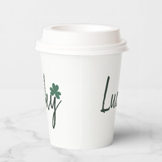 Lucky Irish Shamrock St Patricks Day Papieren Bekers (Rechts)