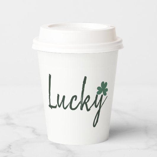 Lucky Irish Shamrock St Patricks Day Papieren Bekers (Voorkant)