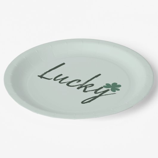 Lucky Irish Shamrock St Patricks Day Papieren Bordje (Gekanteld)