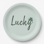 Lucky Irish Shamrock St Patricks Day Papieren Bordje (Voorkant)