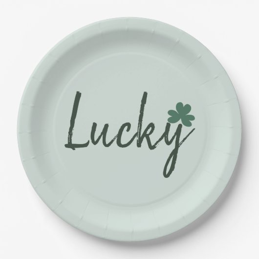 Lucky Irish Shamrock St Patricks Day Papieren Bordje (Voorkant)