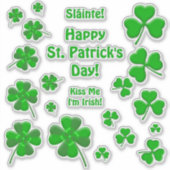 Lucky Irish Shamrocks Personalized Sticker (Voorkant)