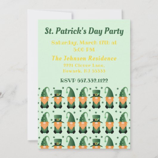 Lucky je laat feestvieren Gnomen Kaart (Achterkant)