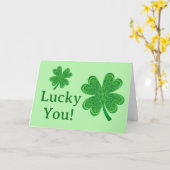 Lucky je St Patrick's Day Birthday 4 Leaf Clover Kaart (Gele Bloem)