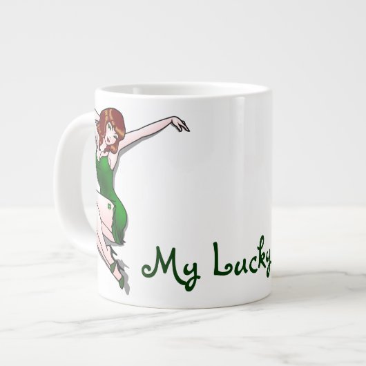 Lucky Jumbo Cup Lucky Gepersonaliseerde Mok (Voorkant links)