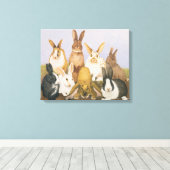 Lucky konijnen canvas afdruk (Insitu (Houten vloer))