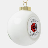 Lucky Ladybug in Red Keramische Bal Ornament (Links)