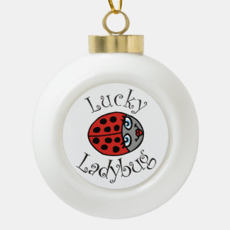 Lucky Ladybug in Red Keramische Bal Ornament