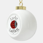 Lucky Ladybug in Red Keramische Bal Ornament (Rechts)