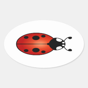 Lucky Ladybug Ladybird Beetle Ovale Sticker