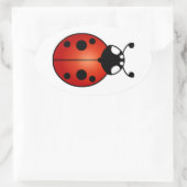 Lucky Ladybug Ladybird Kever Ovale Sticker (Tas)