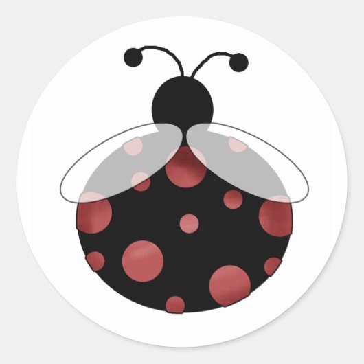 Lucky Ladybug Ronde Sticker (Voorkant)