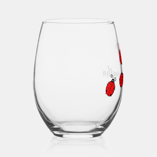 Lucky Ladybugs Design Vin Verre (Droite)