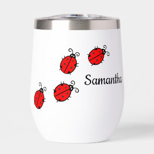 Lucky Ladybugs Ontwerp Thermische Wijn Tumbler