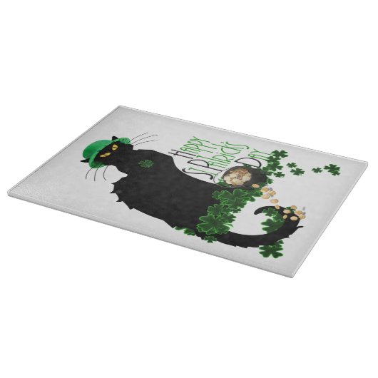 Lucky Le Chat Noir St. Patrick's Day Snijplank (Hoek)
