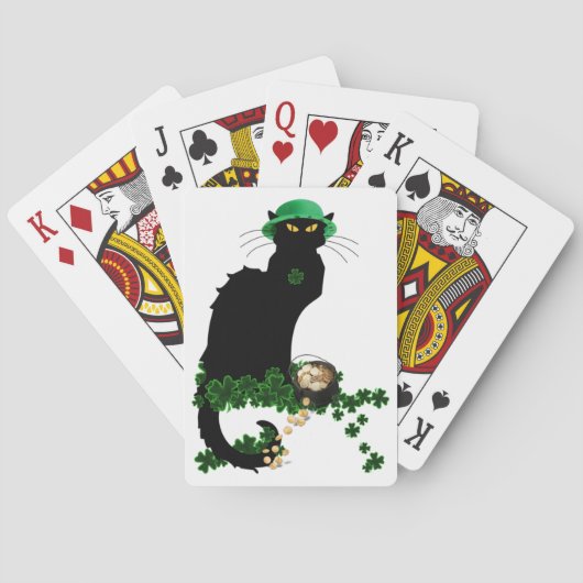 Lucky Le Chat Noir St. Patrick's Day Speelkaarten (Achterkant)